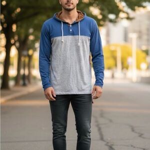 Arizona Jean Company Hoodies Blue and Brown Shirt XXL